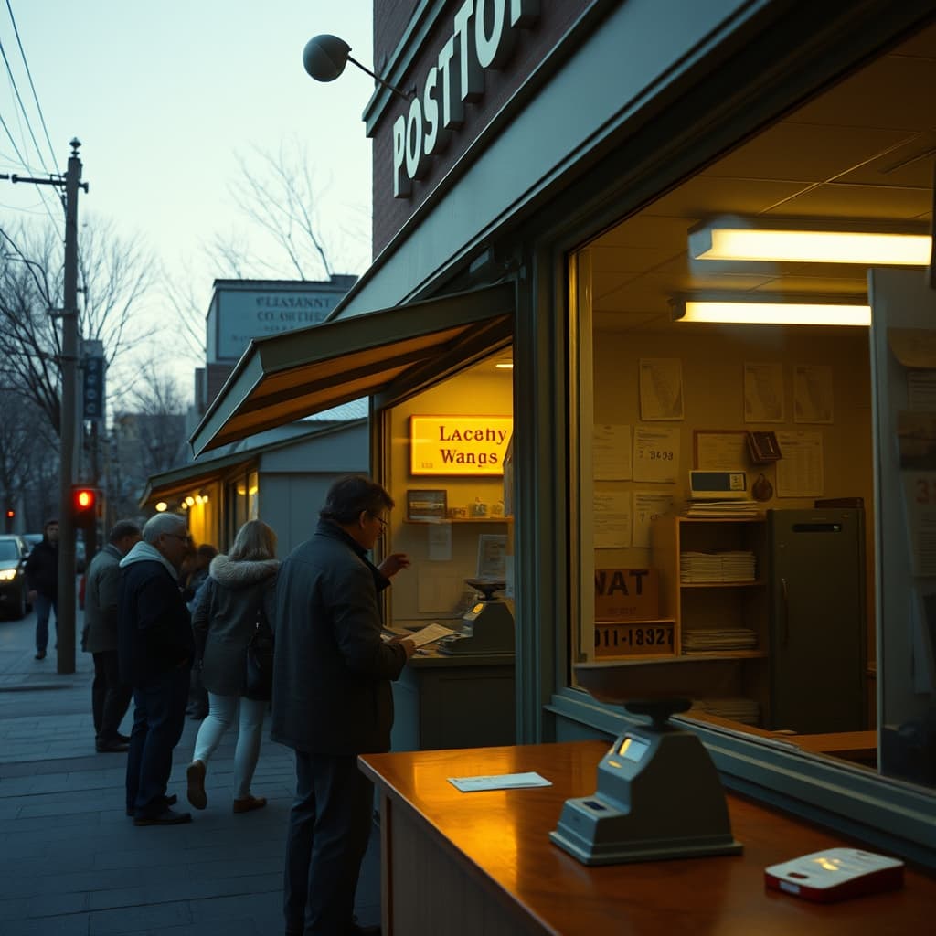 old-post-office-spring-evening-neighborhood-memory