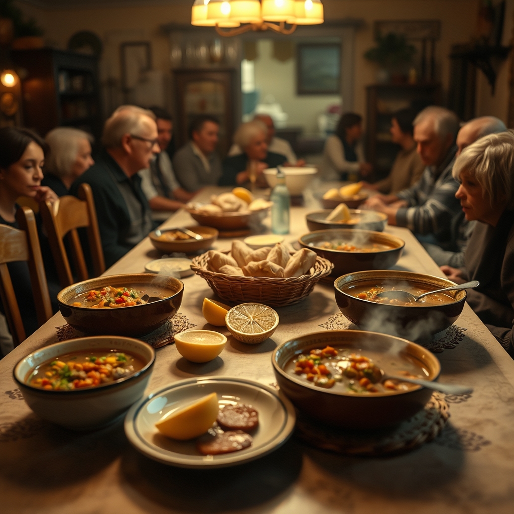 mother-style-lentil-soup-crowded-family-tables